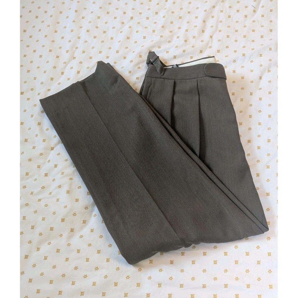 VTG POLO RALPH LAUREN 40x32 Wool Twill Pants Dbl Pleated OG Green Buckles USA - Picture 14 of 15